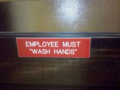 employees must wash hands sign quotes - Employee Must "Wash Hands"