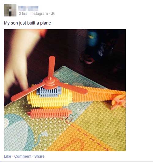 crochet - 3 hrs Instagram My son just built a plane Comment