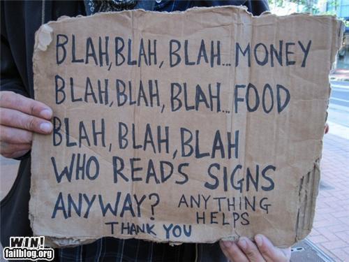 21 Very Clever Homeless Signs