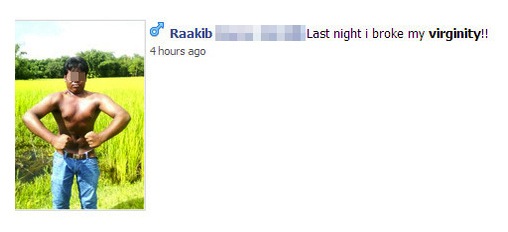 male - Raakib 4 hours ago Last night i broke my virginity!!