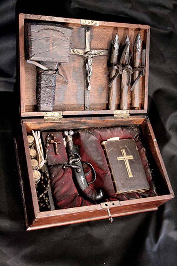 Kit from the nineteenth century used for vampire hunting.