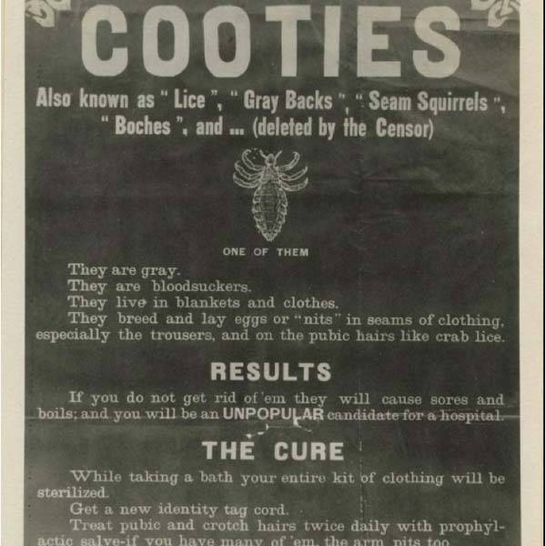 A poster from a time where apparently Cooties were a very real concern.