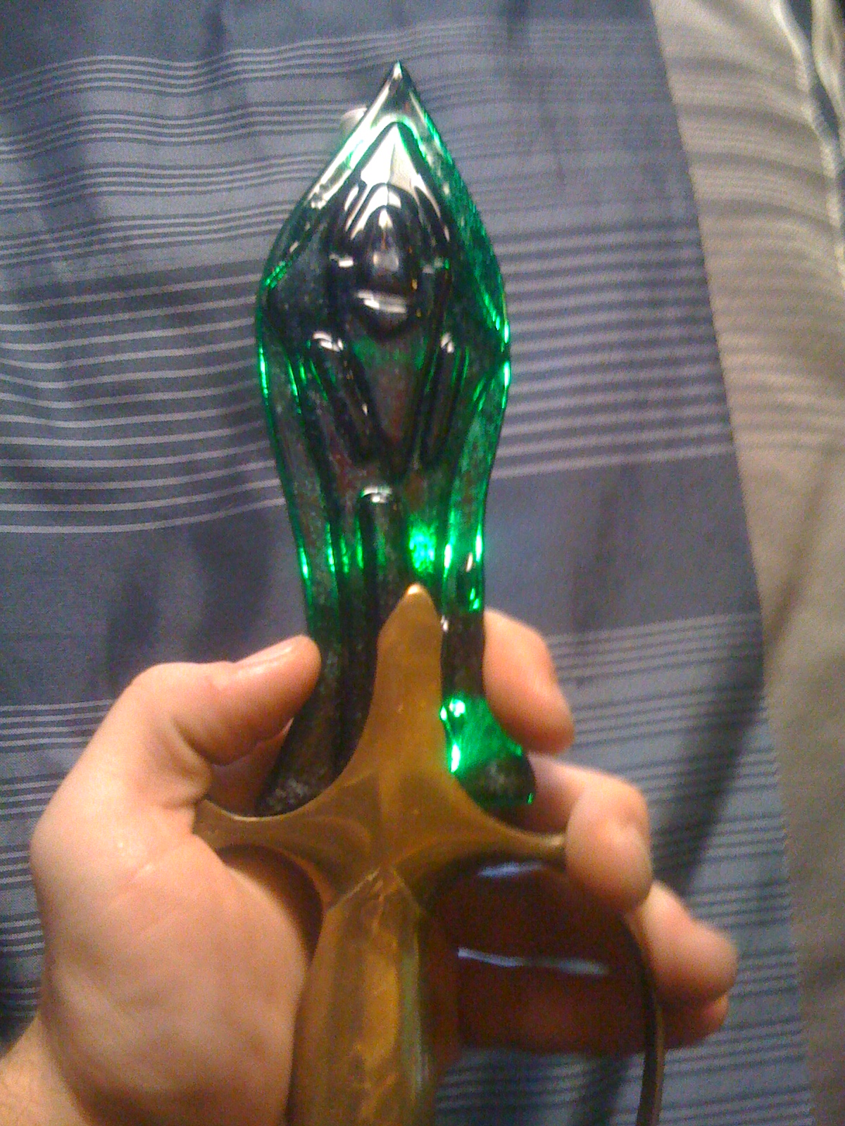 a glass dagger i made on a temporary hilt.