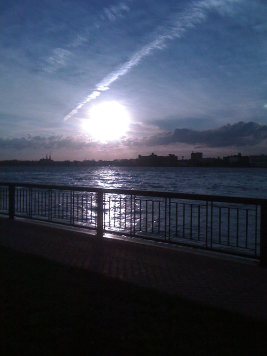 the sky over the detroit river