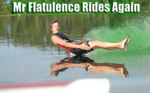 With a  steady diet of refried beans and asparagus , Mr. Flatulence keeps the lakes of America clear of criminals.
