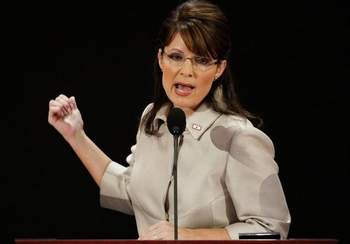 Republican Vice Presidential nominee Sarah Palin announces, "I'm willing to fist anyone who will vote for us."