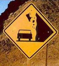 Watch out for falling rocks...  And cows