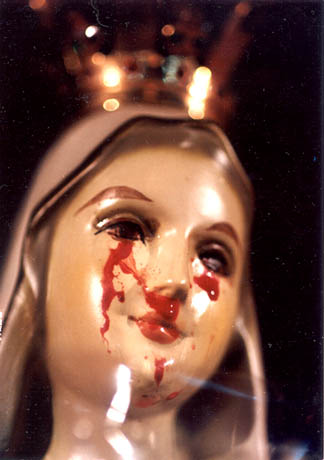 Weeping bleeding Statues Of mary and jesus