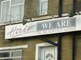 store name pun street sign - Har Hair We Are We Are Pelul Bradford 665032