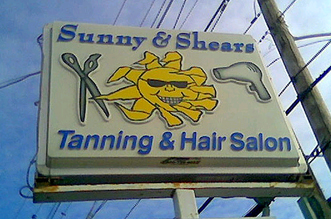 store name pun sunny and shears tanning and hair salon - Sunny & Shears Tanning & Hair Salon