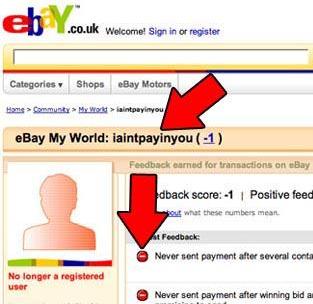 This picture from an ebay profile is priceless! If you have ever used ebay then you will enjoy this funny picture.