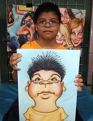 Caricatures Side By Side With The Person On Them