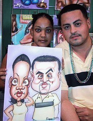 Caricatures Side By Side With The Person On Them