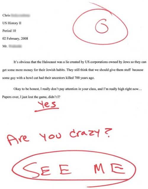 Hilarious failed attempt to complete a history essay.