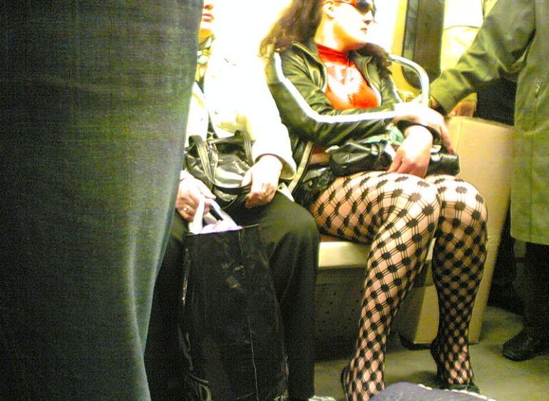 Strange people riding the subway
