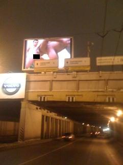 Russian billboard shows porno