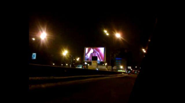 Russian billboard shows porno