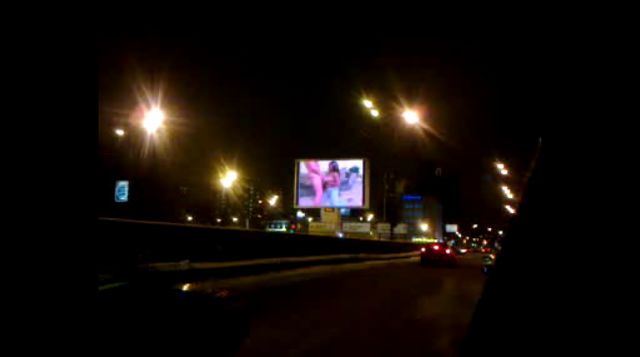 Russian billboard shows porno