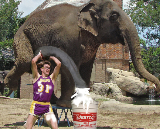 In the off season, Kurt likes to help out at the zoo. 