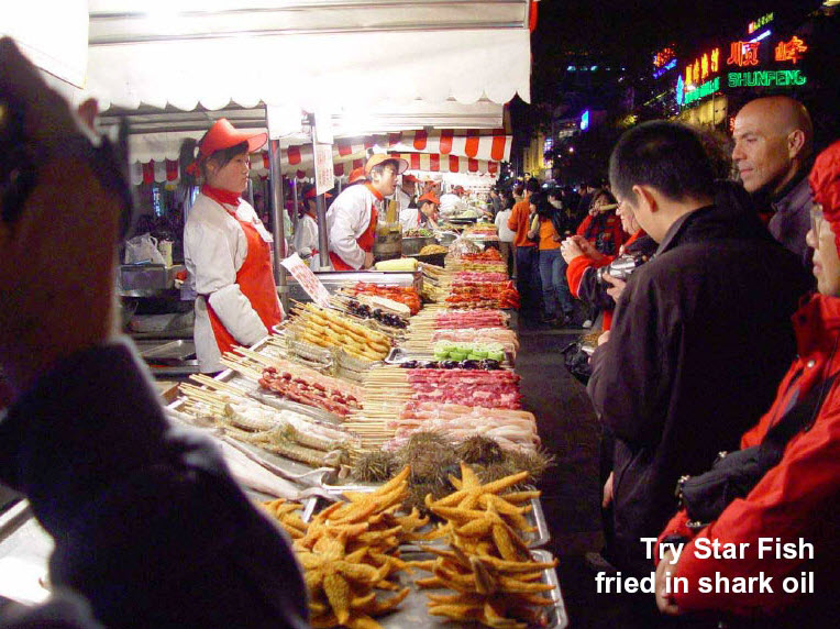 food in beijing - Shunfeng But Try Star Fish fried in shark oil