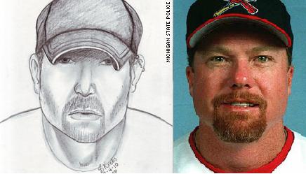 Police suspect three recent attacks in Leesburg, Virginia, are linked to the stabbing deaths of five people and injuries to 10 others in the Flint, Michigan, area. Is it just me or does this suspect look like Mark McGwire? Roid rage maybe?