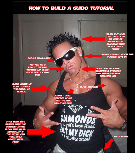 Want to make your own douchebag guido or be one yourself ?
Here is how you do it! 