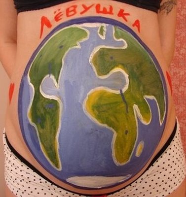 Pregnant belly Paintings