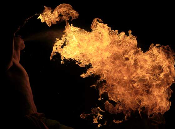Amazing Fire Spitting photography