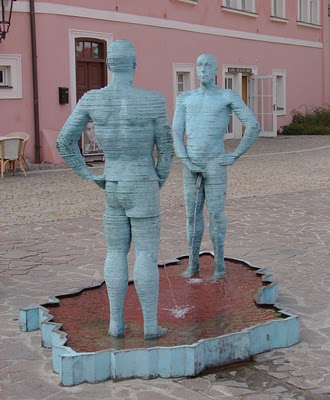 Two Peeing Guys (Sculpture)