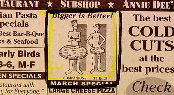 The size of the pizza is important, but WTF!?