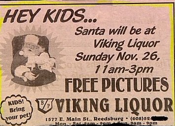 Parents, pick up your booze and get the kiddies a picture with Santa!