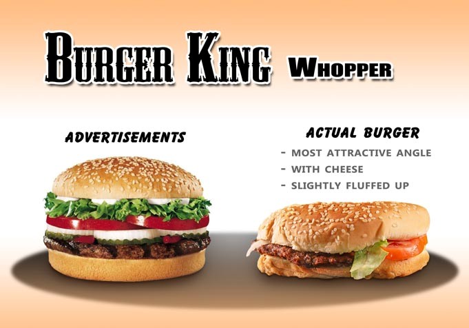 Fast food ads vs Reality