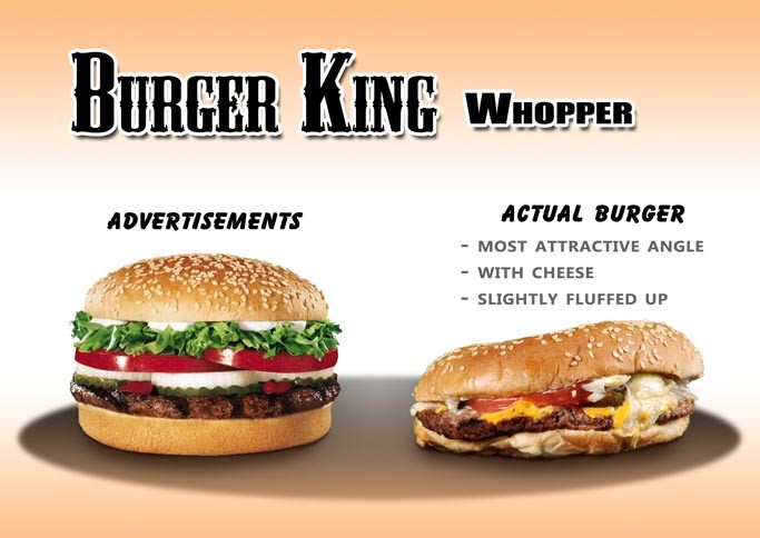 Fast food ads vs Reality