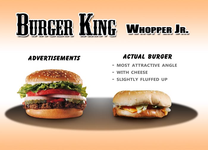 Fast food ads vs Reality