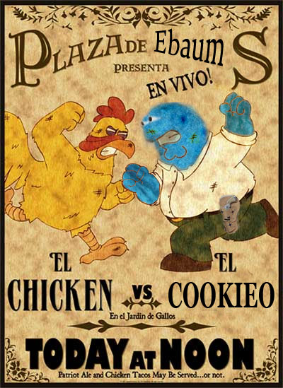This chicken gave cookie monster a bad coupon!!! O Now its on