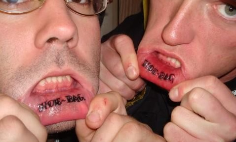 Dumb Human Lip Tattoos