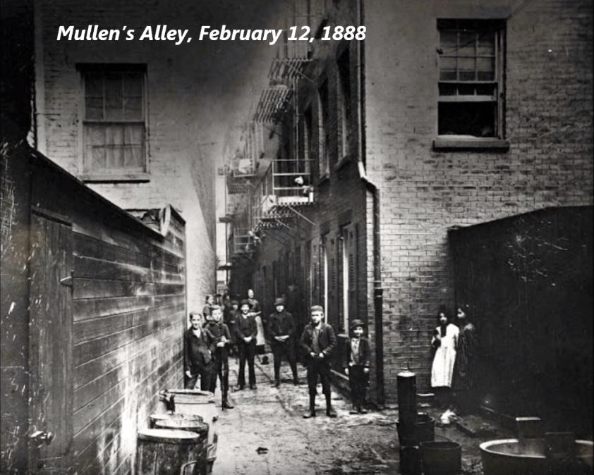 new york slums 1800s - Mullen's Alley,