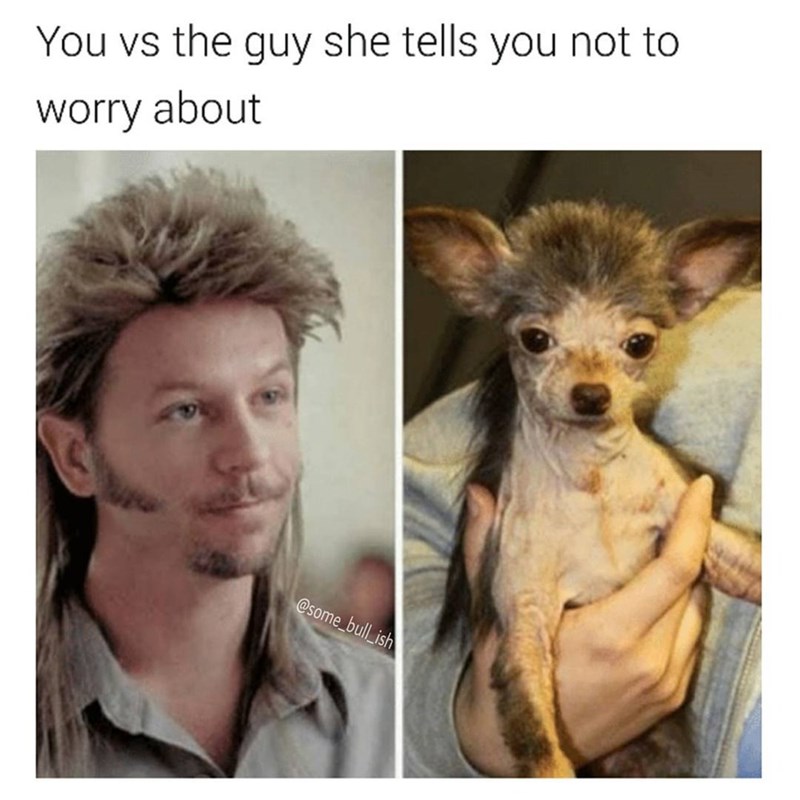 joe dirt mullet - You vs the guy she tells you not to worry about