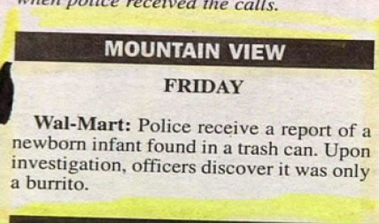 Police found a baby in a trash can outside of walmart
