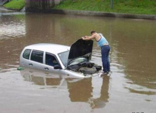 I believe your car is flooded.