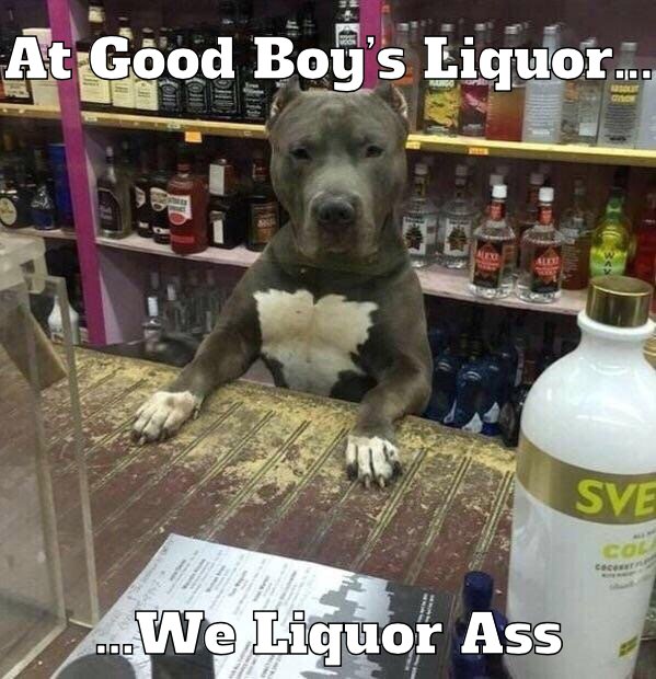 “Welcome to Good Boys Liquor, where we say Liquor up front and poker in the rear.  *wink* “
