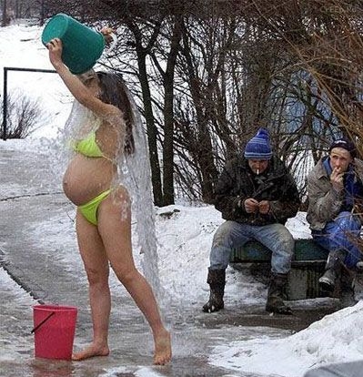 Pregnant bikini wash.