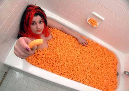 Cheetos, the snack that cleans.