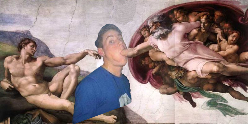 The Creation of Adam photoshoped by frenetictable circa 1511