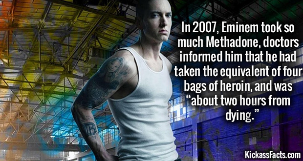 eminem wallpaper full hd - In 2007, Eminem took so much Methadone, doctors informed him that he had taken the equivalent of four bags of heroin, and was "about two hours from dying." KickassFacts.com