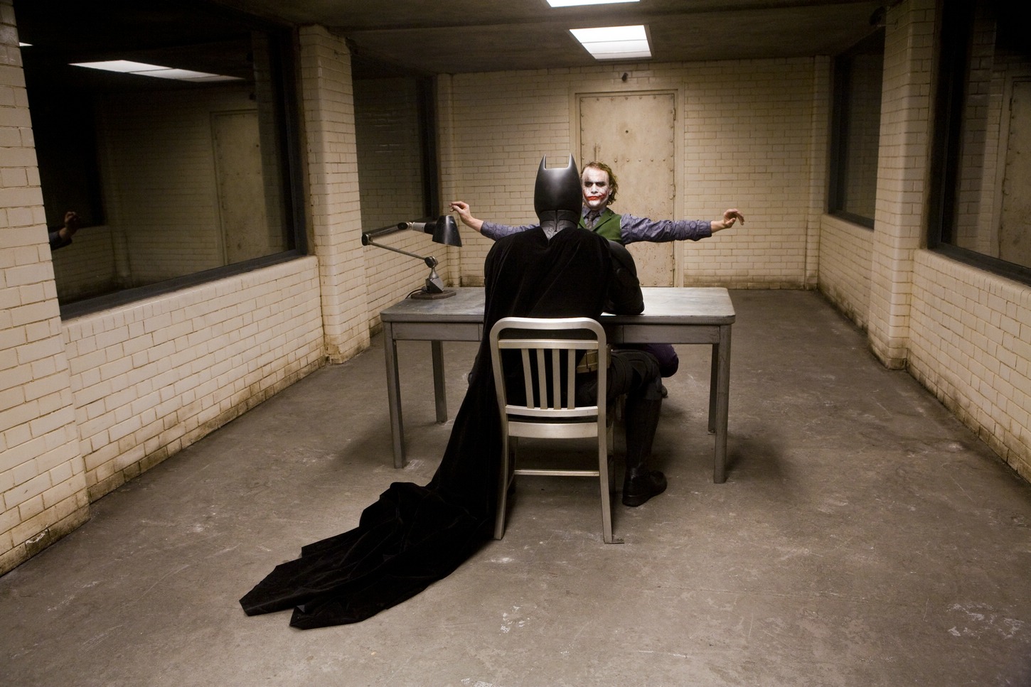 joker and batman interrogation scene