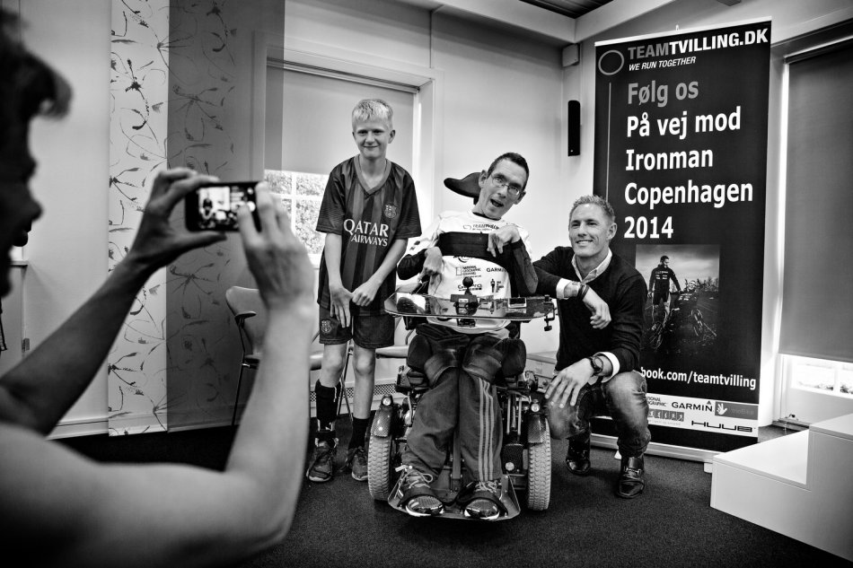 This picture shows Peder at a summercamp for kids with cerebral palsy where he and his brother spoke about not being limited by one's disability.