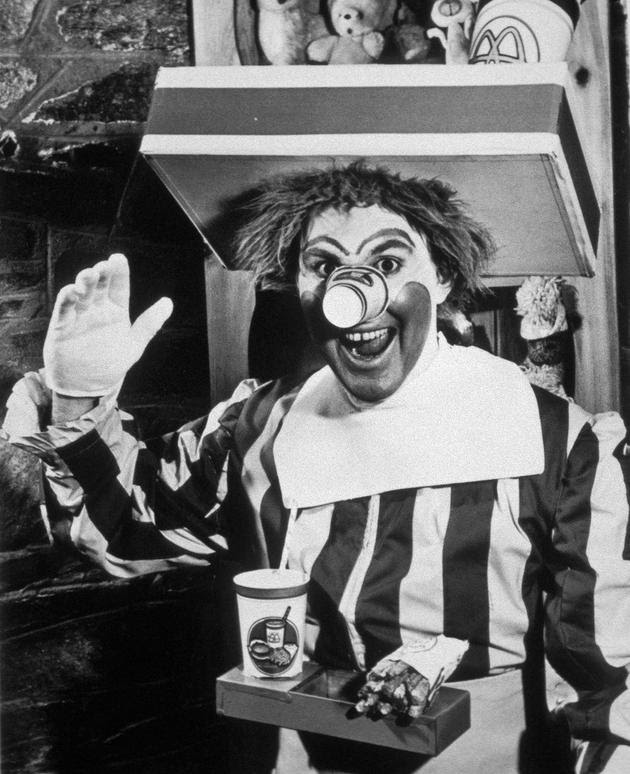 The original Ronald clown of McDonald's in 1963