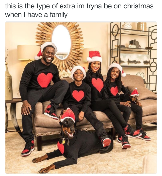 family kevin hart - this is the type of extra im tryna be on christmas when I have a family Ma