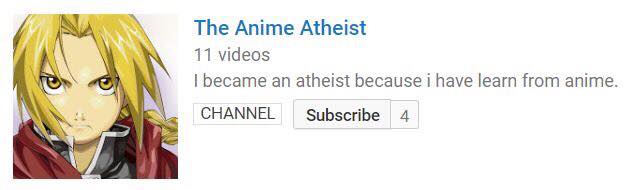 cartoon - The Anime Atheist 11 videos I became an atheist because i have learn from anime. Channel Subscribe 4